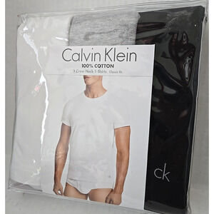 Calvin Klein Men's T-Shirts 3pk Crew Neck Undershirt XL Classic Cotton 2014 NEW